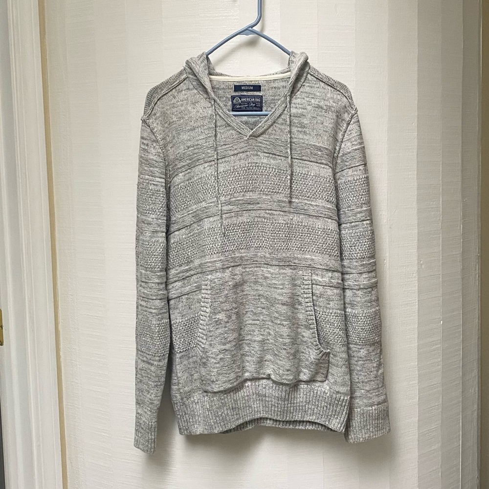 American Rag Hoodie Sweatshirt Knit Gray